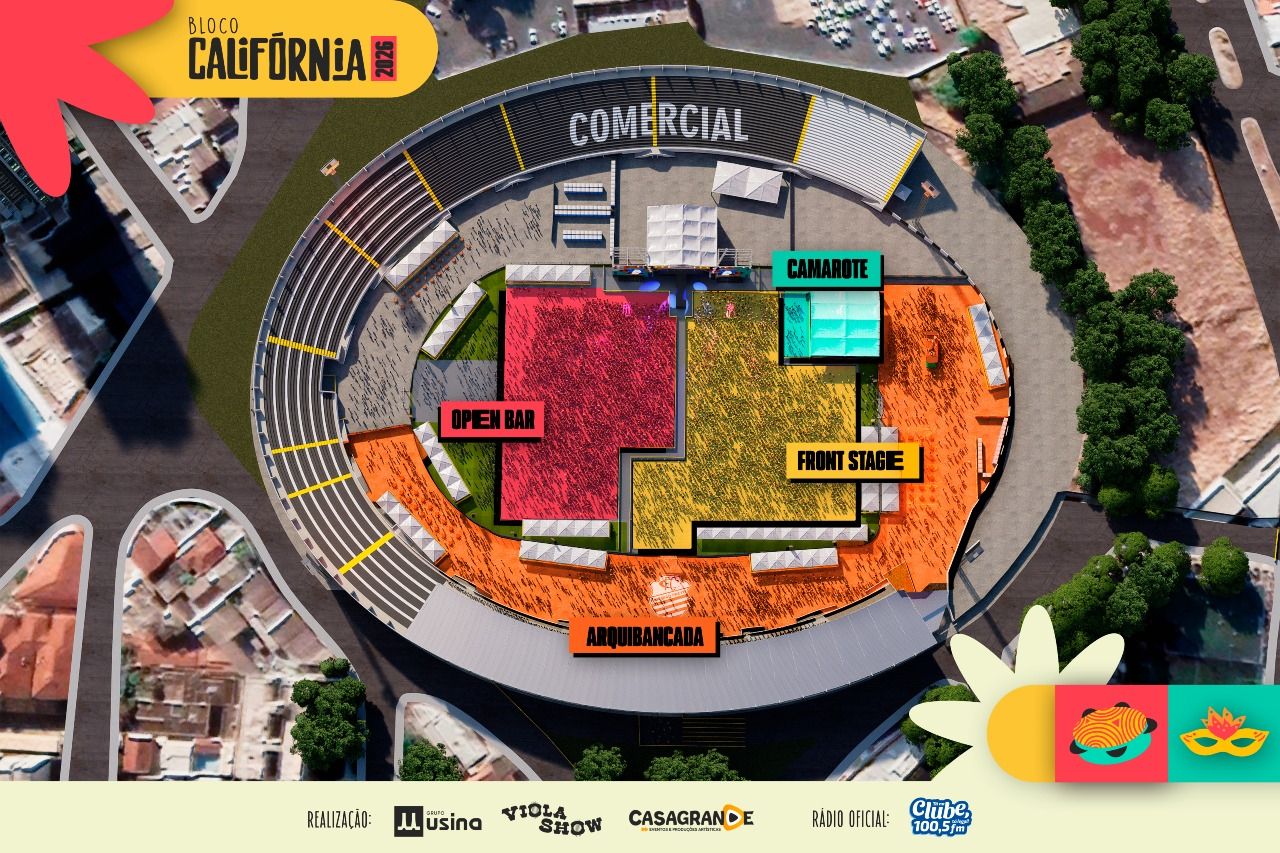 Mapa oficial dos setores do Bloco Califórnia 2027